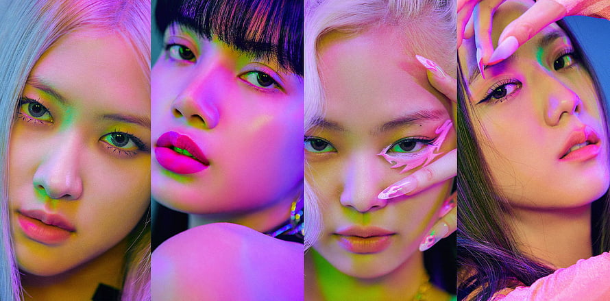 Blackpink How You Like That Concept Art with Neon Pink and Purple Lighting HD wallpaper