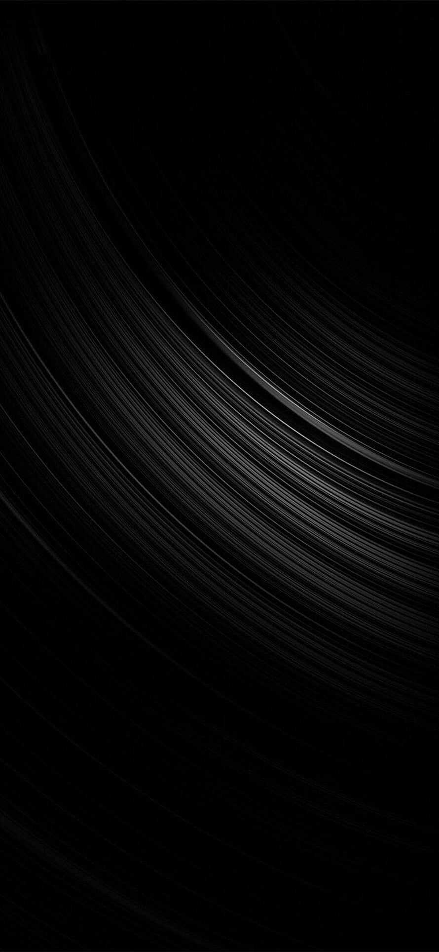 Minimalist AMOLED Deep Black Abstract Curved Lines Dark Wallpaper HD phone wallpaper