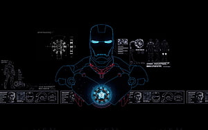 Iron Man Mark 6 Prototype Blueprint with Stark Industries Schematics and Holographic HUD Interface, Iron Man Jarvis Jarvis wallpap [1680x1050] for your , Mobile & Tablet, iron man laptop HD wallpaper