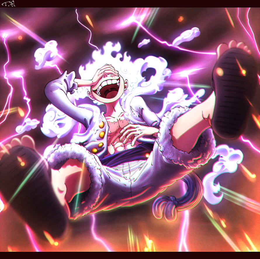 Monkey D. Luffy Gear 5 Sun God Nika Laughing Anime Wallpaper HD wallpaper