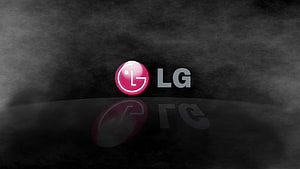 LG Corporate Logo on Dark Textured Background with Reflection HD wallpaper