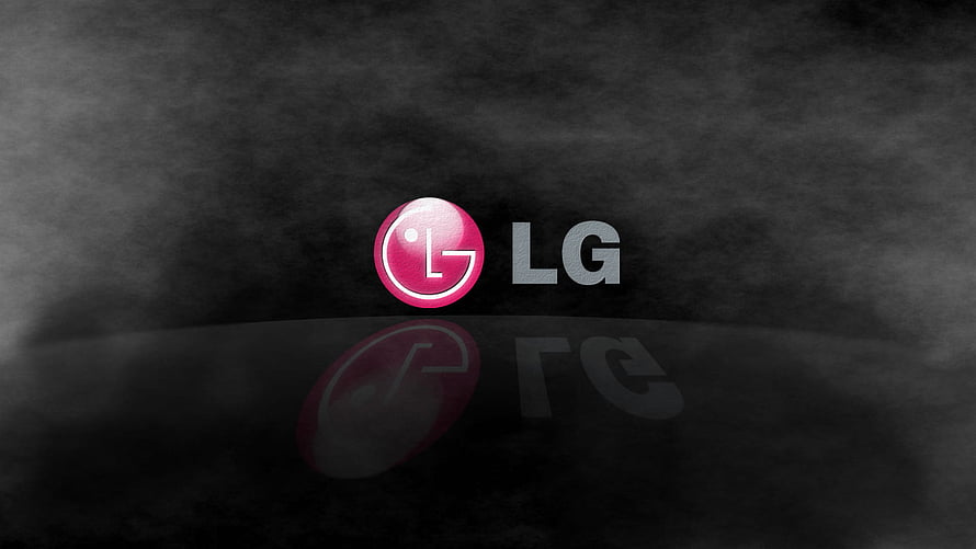 LG Corporate Logo on Dark Textured Background with Reflection HD wallpaper