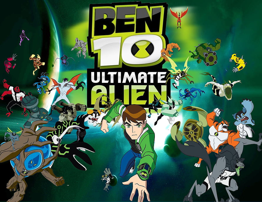 Ben 10 Ultimate Alien Hero and Alien Forms Group Artwork HD wallpaper