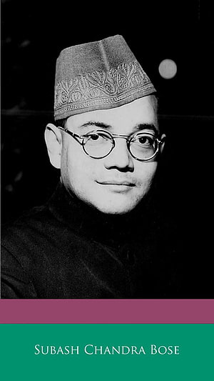 Subhash Chandra Bose Historical Portrait with Gandhi Cap and Round Glasses HD phone wallpaper