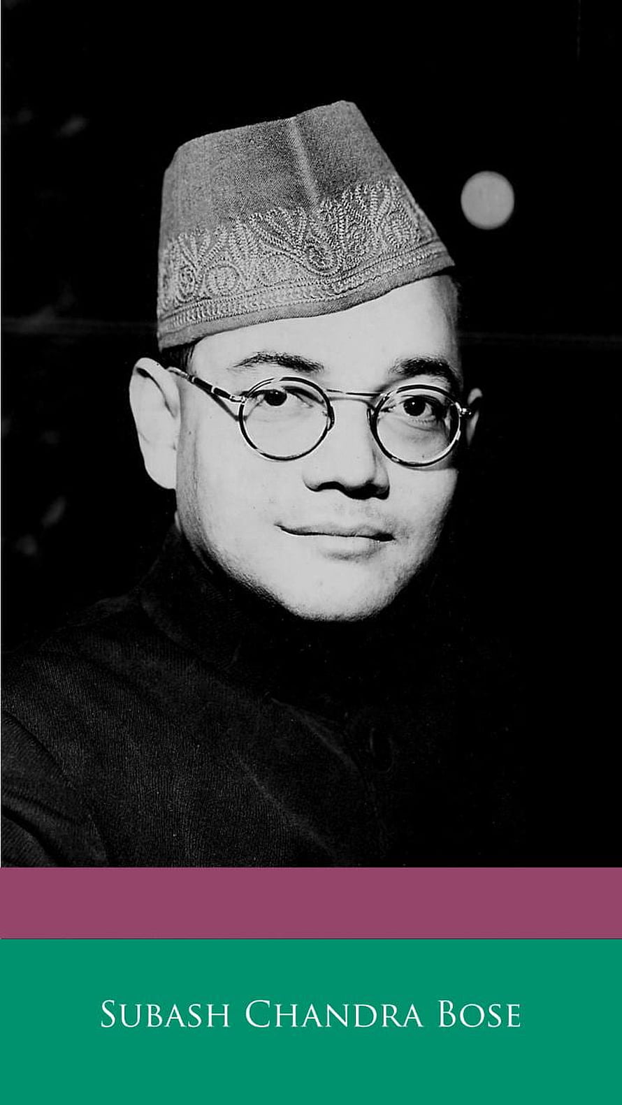 Subhash Chandra Bose Historical Portrait with Gandhi Cap and Round Glasses HD phone wallpaper
