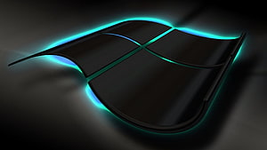 Glowing Cyan Lenovo Legion Logo on Dark Background HD wallpaper