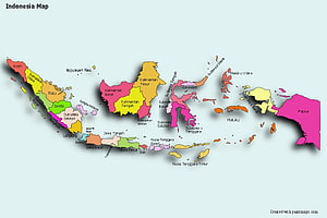 Colorful Political Map of Indonesia Showing All Provinces and Regions HD wallpaper