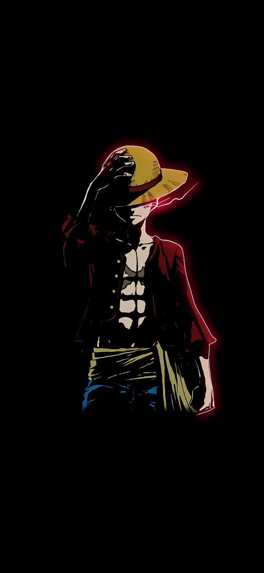 Monkey D. Luffy One Piece Anime Character Dark Silhouette Wallpaper HD phone wallpaper