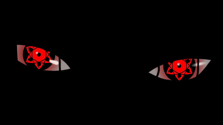 Eternal Mangekyou Sharingan Eyes on Black Background from Naruto Shippuuden HD wallpaper