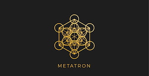 Golden Metatron's Cube Sacred Geometry Line Art on Black Background HD wallpaper