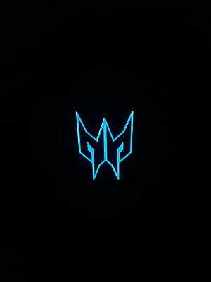 Glowing Blue Acer Predator Gaming Logo on Black Background HD phone wallpaper
