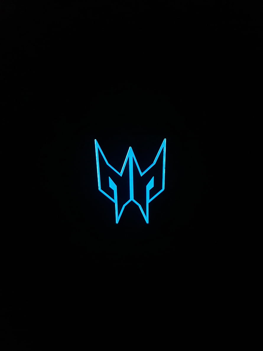 Glowing Blue Acer Predator Gaming Logo on Black Background HD phone wallpaper