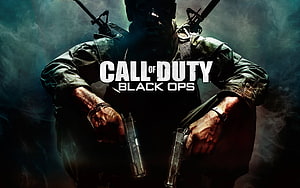 Call of Duty Black Ops Soldier Holding Dual Pistols in Smoky Atmosphere HD wallpaper