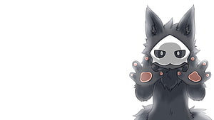 Puro Changed Character Illustration with Dark Fur and White Mask HD wallpaper