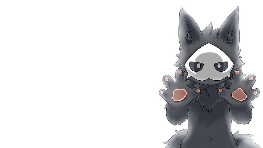 Puro Changed Character Illustration with Dark Fur and White Mask HD wallpaper