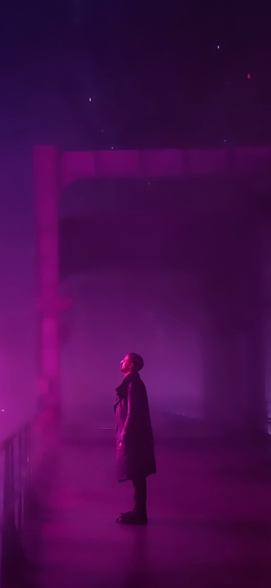 Man Standing in Purple Foggy Corridor Looking Up, Blade Runner 2049 Reddit Ideas in 2020, blade runner 2049 HD phone wallpaper