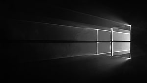 Windows 10 Default Desktop Wallpaper in Black and White HD wallpaper