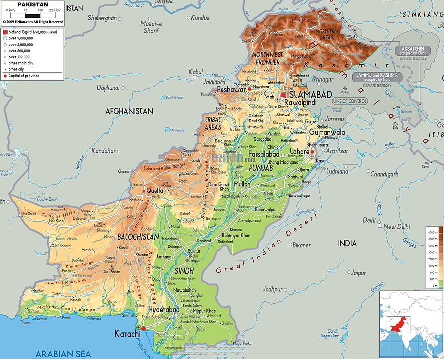 Detailed Physical and Political Map of Pakistan Showing Provinces, Cities, and Topography HD wallpaper