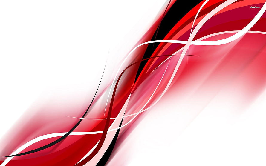 Dynamic Red and Black Abstract Flowing Lines on White Background HD wallpaper