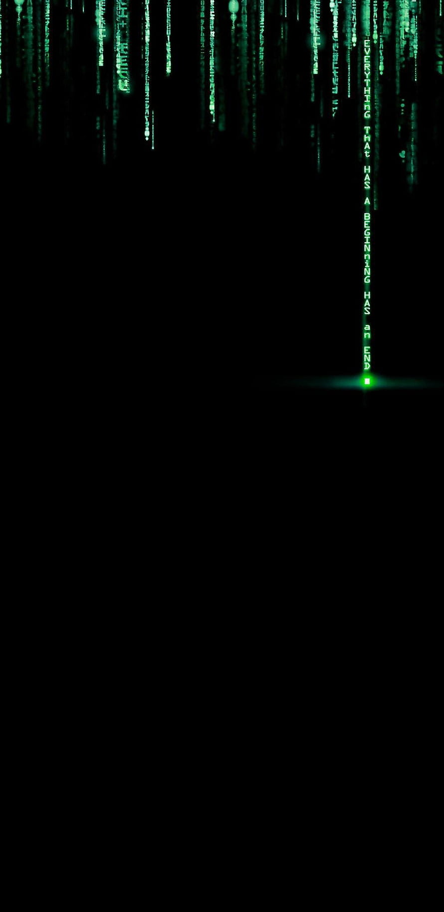 Green Digital Matrix Code Rain on Black Background HD phone wallpaper