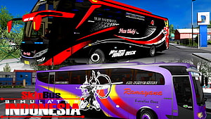Skin Bus Simulator Indonesia Gameplay Featuring Custom Ramayana and High Deck Bus Liveries HD wallpaper