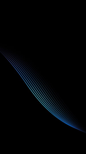Minimalist Curved Blue Light Streaks on Pure Black AMOLED Display HD phone wallpaper