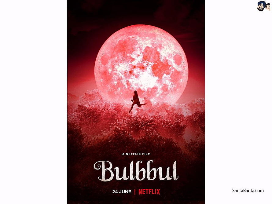 Bulbbul Netflix Film Poster with Silhouette and Red Moon HD wallpaper