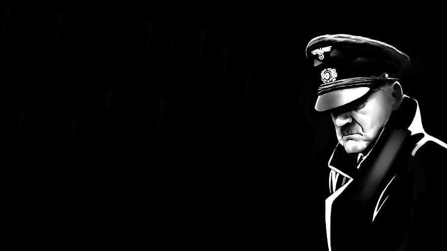 Black and White Portrait of Adolf Hitler in Military Uniform HD wallpaper