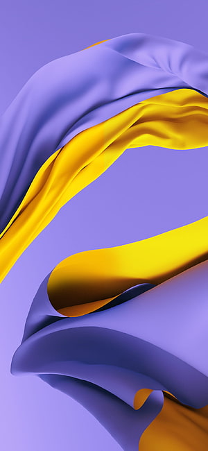 Abstract 3D Render of Flowing Purple and Yellow Silk Fabric Waves HD phone wallpaper