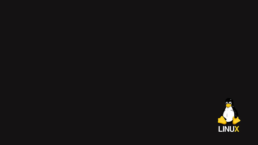 Minimalist Linux Tux Penguin Logo on Dark Black Background HD wallpaper