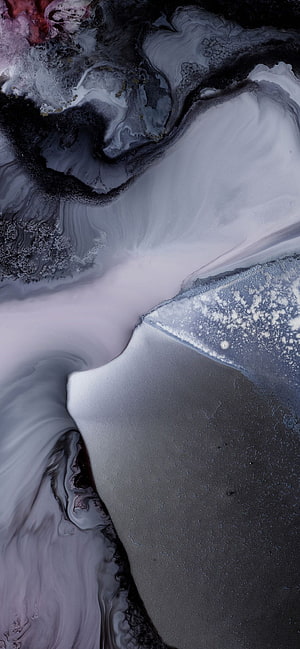 Dark Abstract Fluid Art with Swirling Ink and Marble Textures HD phone wallpaper