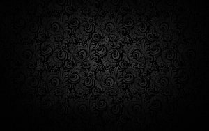 Dark Baroque Damask Pattern with Ornate Floral Scrollwork and Vignette HD wallpaper