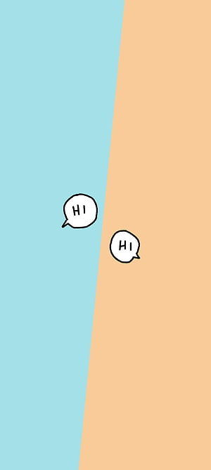 Heartstopper Aesthetic Minimalist Split Background with Hand-Drawn Speech Bubbles HD phone wallpaper