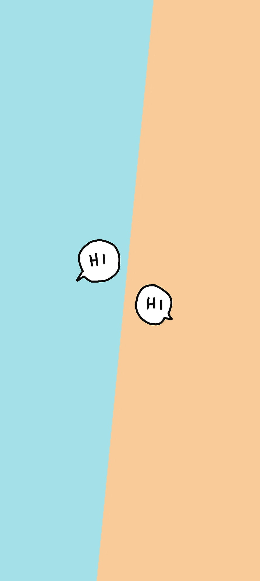 Heartstopper Aesthetic Minimalist Split Background with Hand-Drawn Speech Bubbles HD phone wallpaper