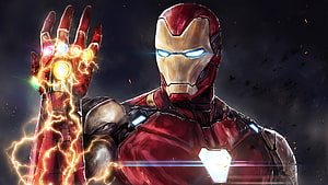 Iron Man Wielding Infinity Gauntlet with Arc Reactor and Glowing Eyes, 1920x1080 I Am Iron Man Laptop Full , Backgrounds, and, #iron man laptop HD wallpaper