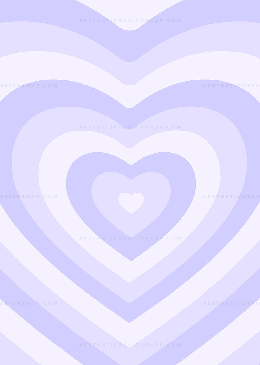 Soft Lavender and White Concentric Heart Pattern Aesthetic Background HD phone wallpaper