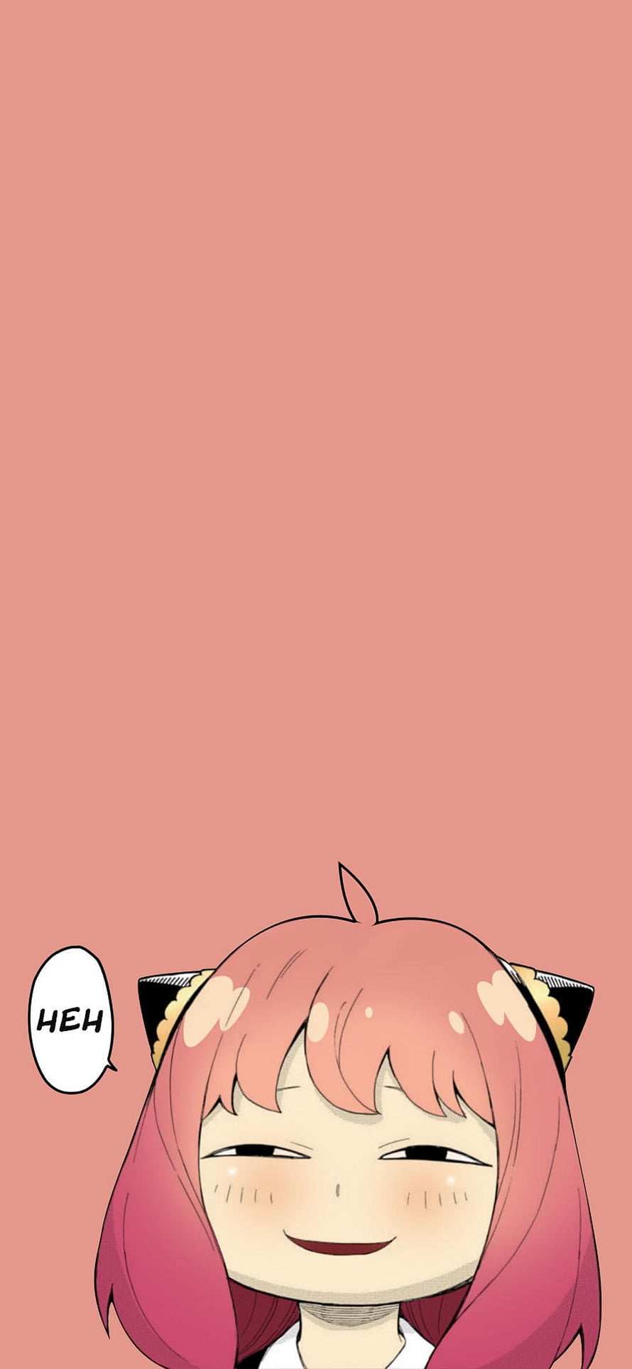 Anya Forger Smiling With Cat Ears On Pink Background HD phone wallpaper