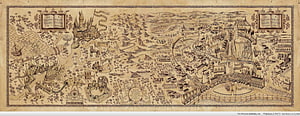 Harry Potter Hogwarts Map Vintage Parchment Style Fantasy Illustration HD wallpaper