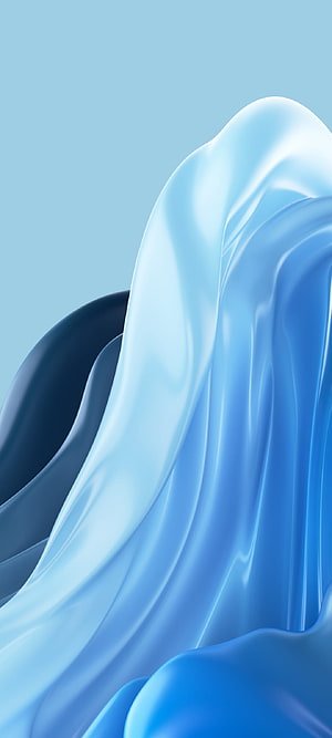 Sleek Blue 3D Abstract Waves and Smooth Curved Surfaces Minimalist Digital Art HD phone wallpaper