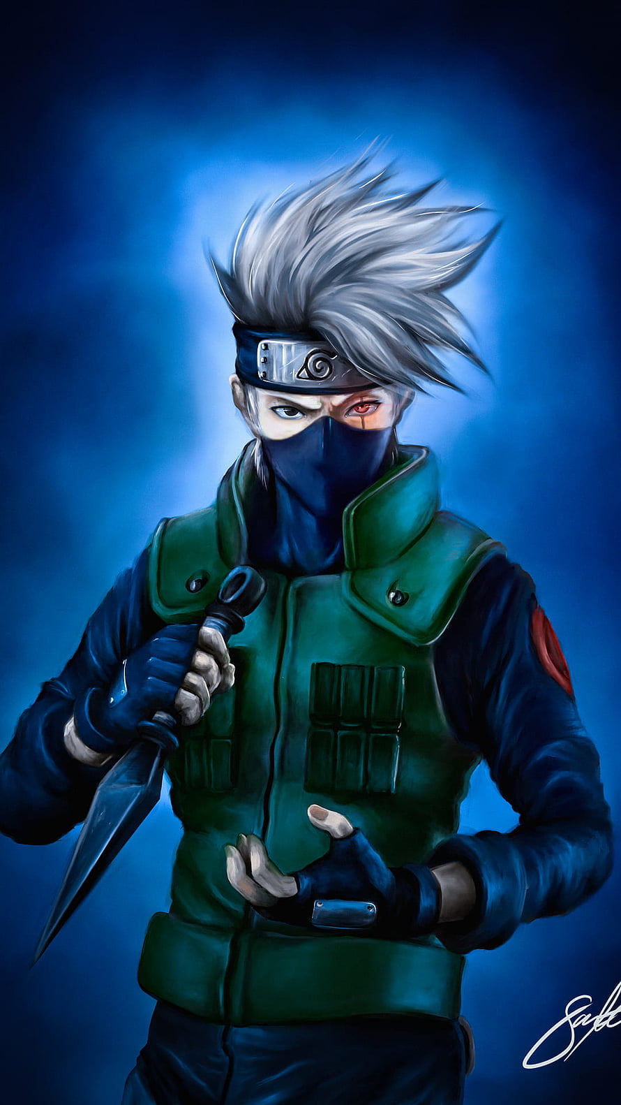 Kakashi Hatake Naruto Anime Character Digital Art Wallpaper HD phone wallpaper
