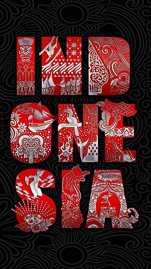 Indonesian Batik Typography Art with Traditional Motifs and Cultural Symbols HD phone wallpaper