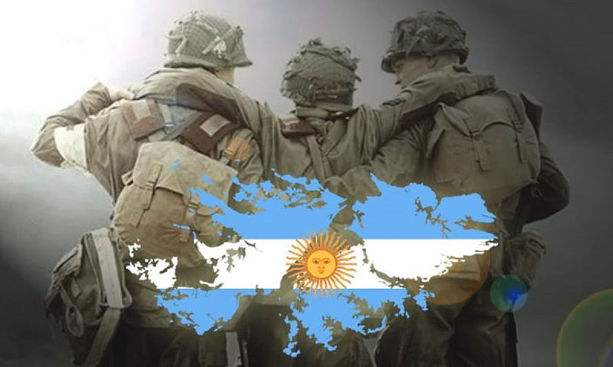 Argentine Military Personnel With Malvinas Islands Map Overlay HD wallpaper
