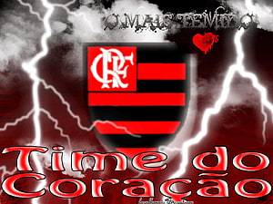 Flamengo Football Club Crest with Dramatic Lightning and Stormy Atmosphere HD wallpaper