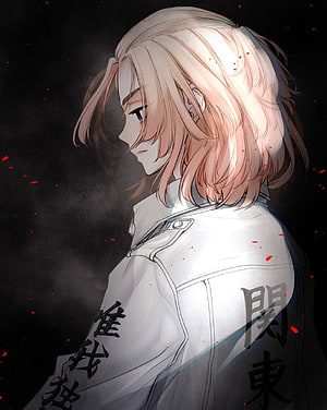 Anime Character With Pink Hair And White Jacket In Dark Atmosphere HD phone wallpaper