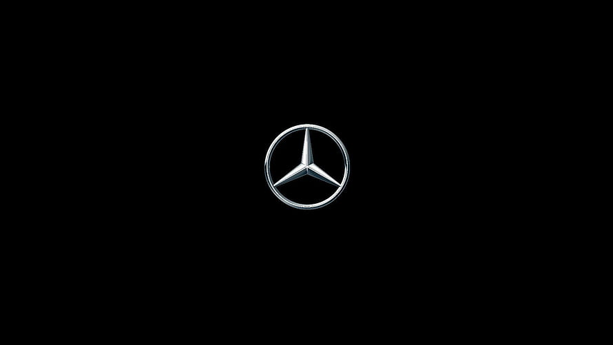 Mercedes-Benz Three-Pointed Star Emblem on Black Background HD wallpaper