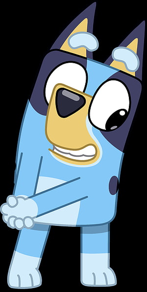 Bluey Heeler Cartoon Character Vector Illustration on Black Background HD phone wallpaper