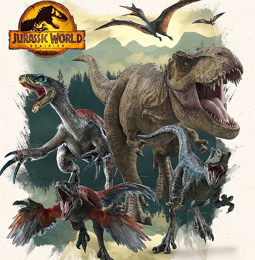 Jurassic World Dominion Dinosaur Lineup Featuring T-Rex, Velociraptor, and Pteranodon HD phone wallpaper