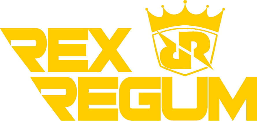 Rex Regum Official Logo with Crown and Shield Emblem in Yellow HD wallpaper