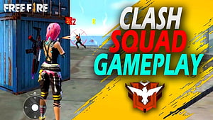 Free Fire Clash Squad Gameplay Featuring Pink Hair Character and Combat Action HD wallpaper