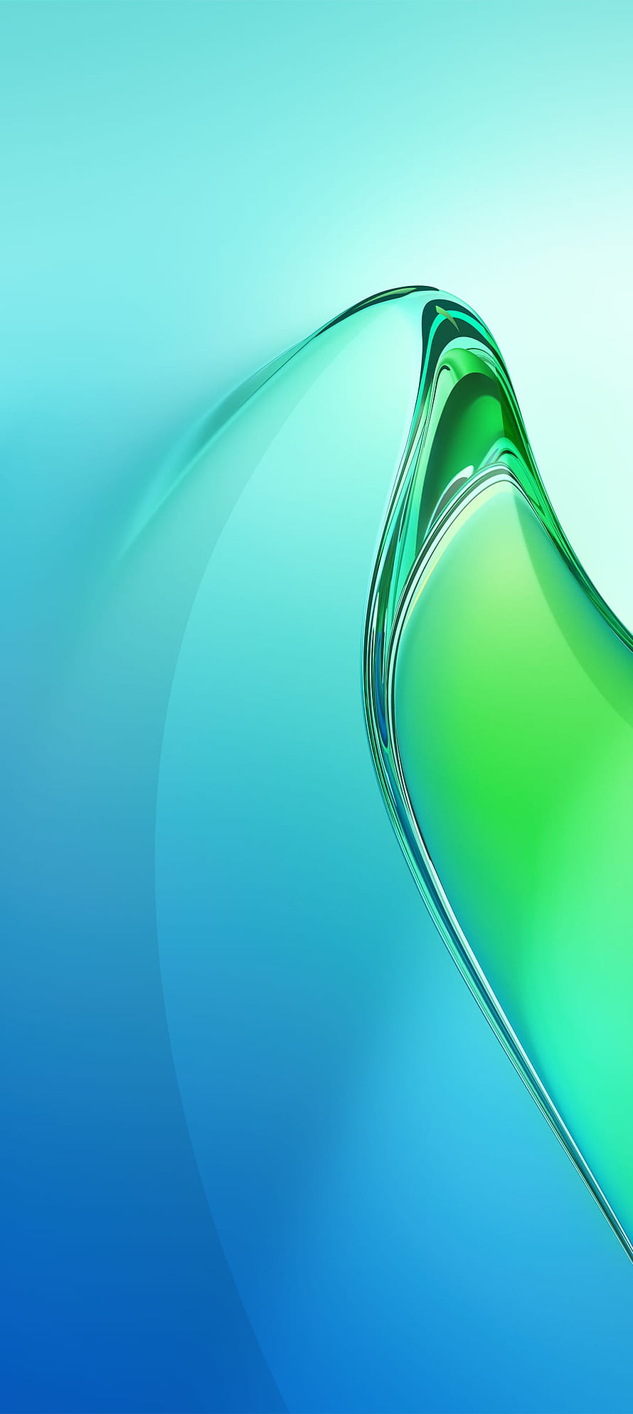 Abstract 3D Render of Glossy Green and Blue Liquid Wave HD phone wallpaper